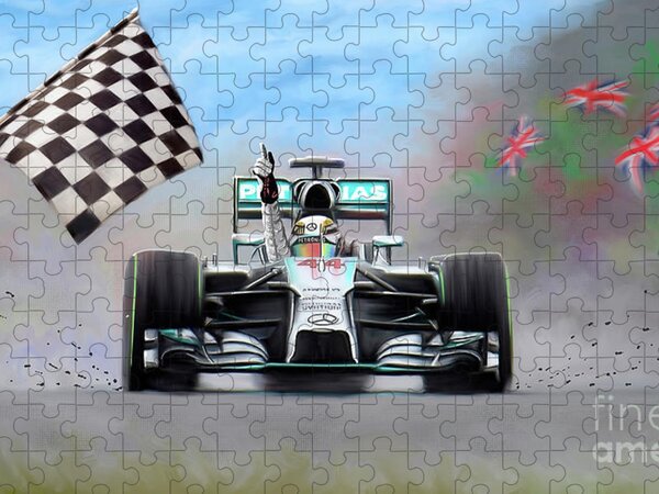 Lewis Hamilton World Championship Cars Mclaren Mercedes F1 Poster Wall  Hanging Jigsaw Puzzle by Fred Santana - Pixels Puzzles