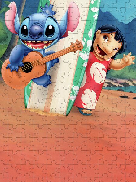Lilo and Stitch illustration (2) Jigsaw Puzzle for Sale by JakeGoodwin