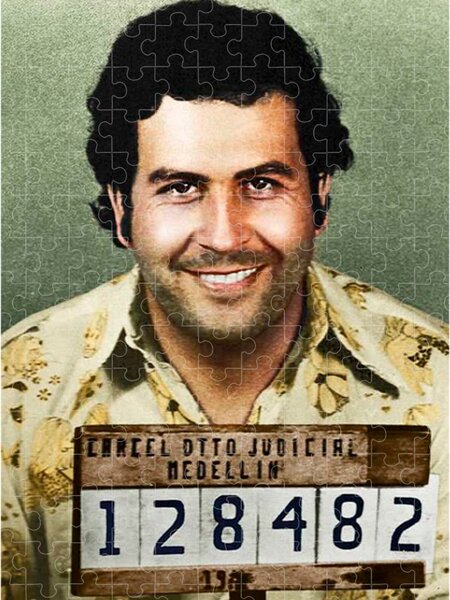 Pablo Escobar Mug Shot Wanted Poster Colombia Retro 60 Pieces MDF Jigsaw Puzzle 