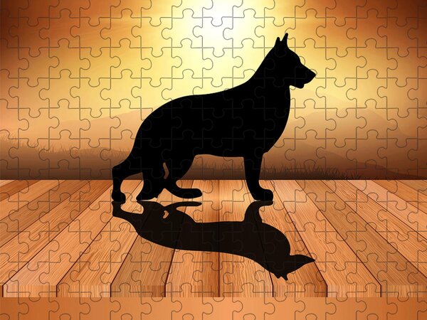 Loki German Shepherd Jigsaw Puzzle by Erika Kaisersot