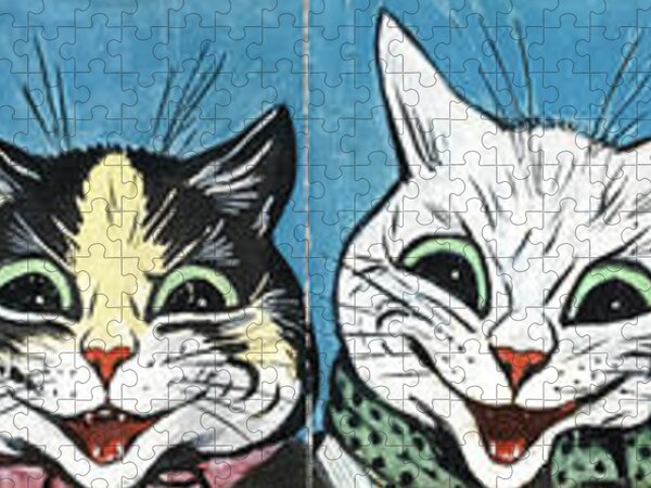 Study of a Cat's Head Jigsaw Puzzle by Louis Wain - Pixels Merch