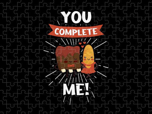 You Complete Me Metallic Puzzle Pieces Card