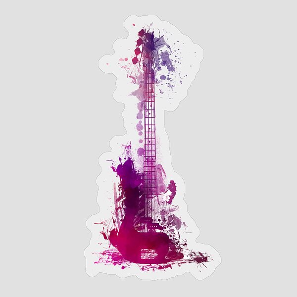 Guitar Player Painting Music  #14289 2 x Heart Stickers 15 cm 