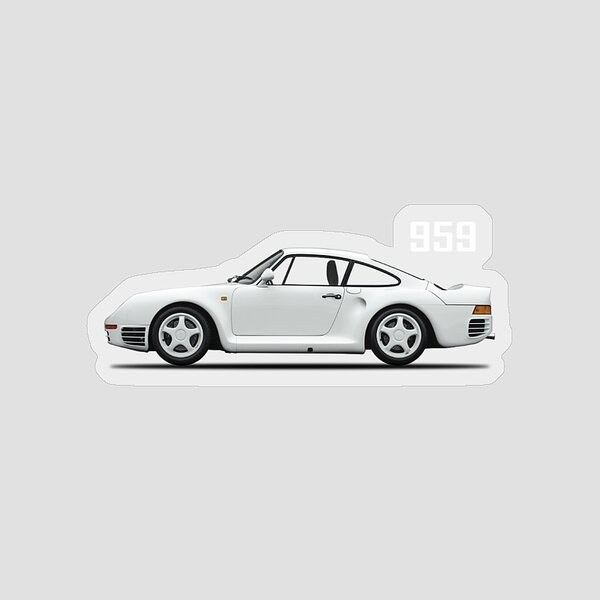 Frontansicht Sticker / Aufkleber Porsche 930 3,3 Turbo rot 