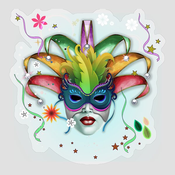 Sticker Venetian carnival masks 