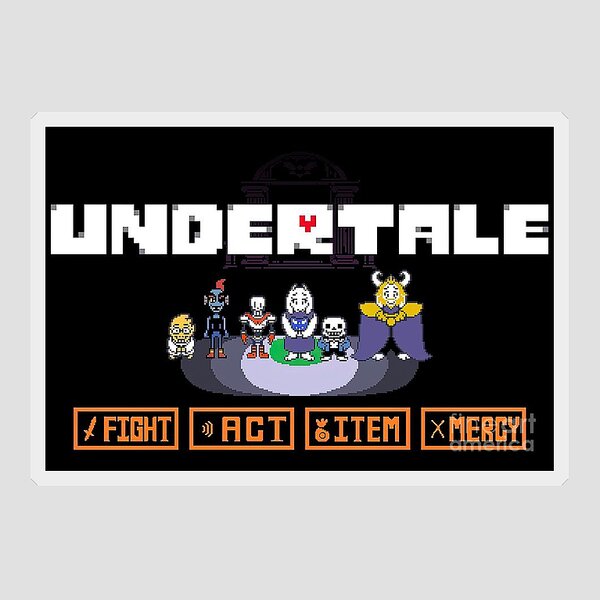Act Item Fight Mercy Video Game Undertale Art Sticker for Sale by