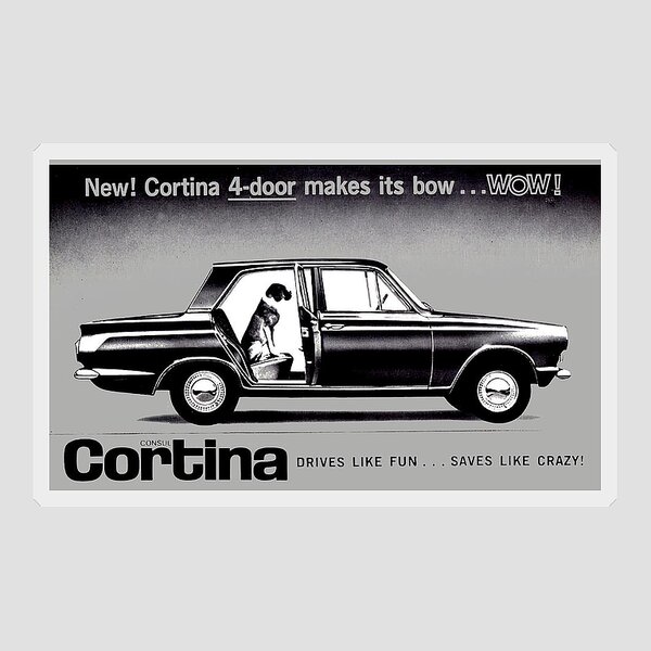 Retro Car Backflash Back Flash Car Sticker Ford Cortina Mk1 Mk2 Mk3 Mk4 Mk5 