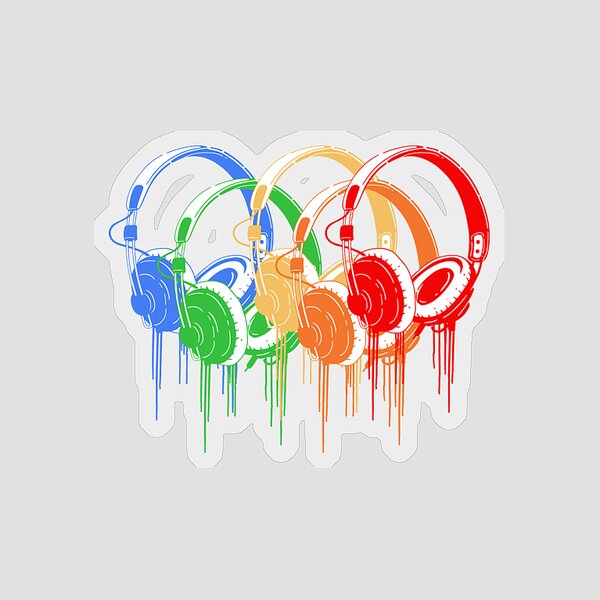 Headphone heartbeat headphone Stickers, Unique Designs
