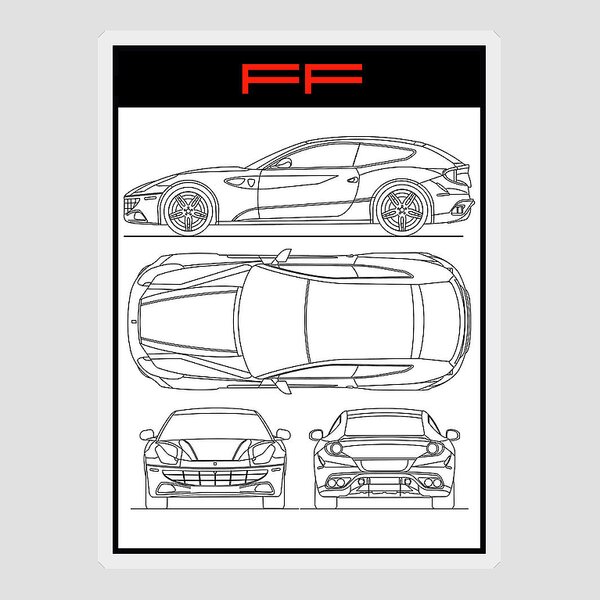 Ferrari Sticker Aufkleber Duo-Set 7.2x5.5cm (Art. ME506)
