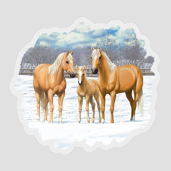 Pretty Palomino Horse Pony  #2552 2 x Heart Stickers 7.5 cm 