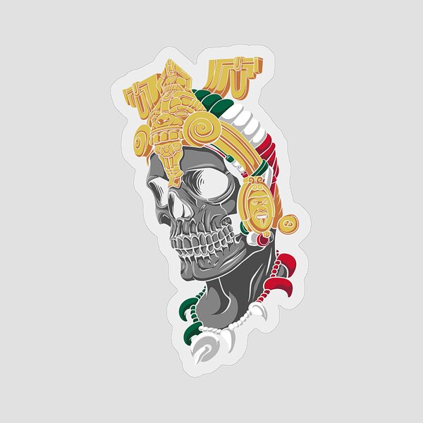 9 Pieces | Hard Hat Mexican Stickers Sugar Skull Mexico Flag Decals