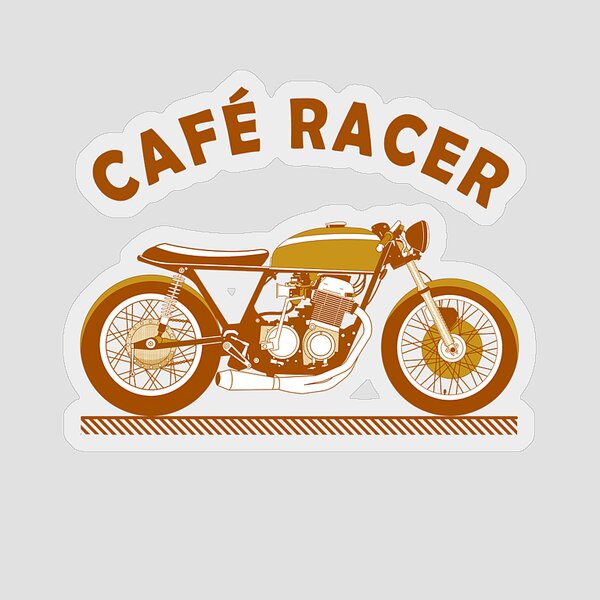2 Stickers Autocollant adhésif café racer handmade motorcycles 