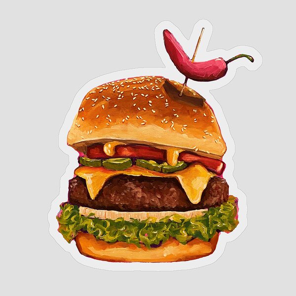 Burger Stickers for Sale - Pixels