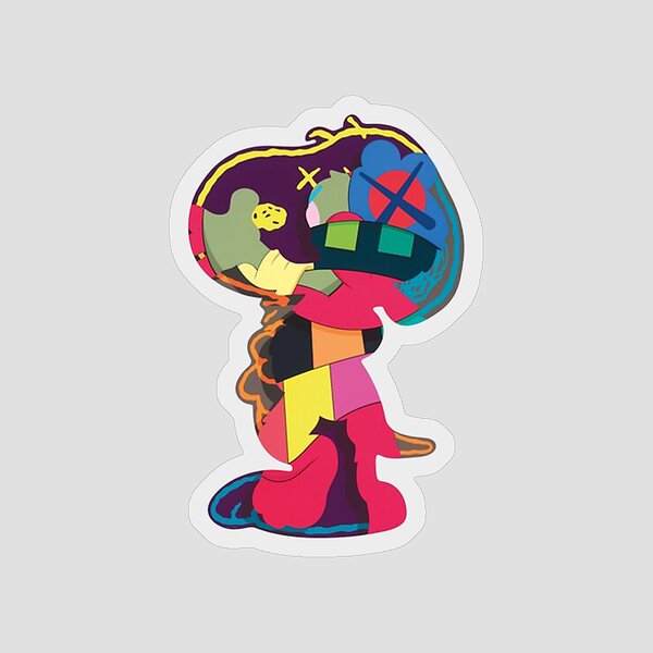Colorful Kaws Sticker by Jane Reichel - Pixels Merch