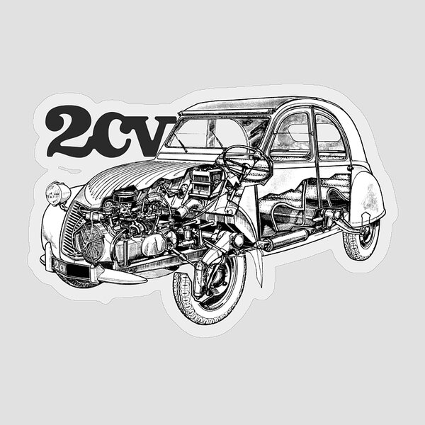Sticker for Sale mit Verrücktes Auto 2cv - französischer Geist von  comancha