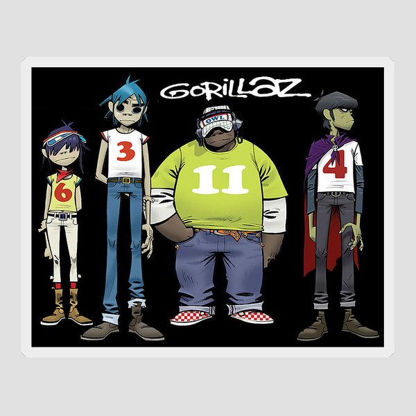 Gorillaz Little Pink Plastic Bags EP Cover Sticker for Sale by Theokotos