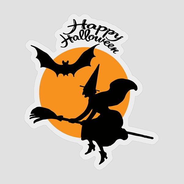Witch Moon Sticker, Witchy Stickers For Cars, Broomstick Witchcraft  Pumpkin
