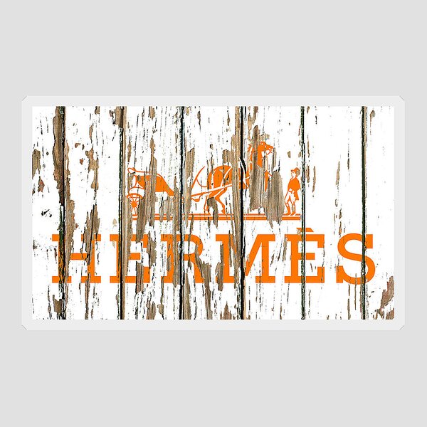 Hermes Vintage Logo White Peeling Barn Wood Paint Yoga Mat