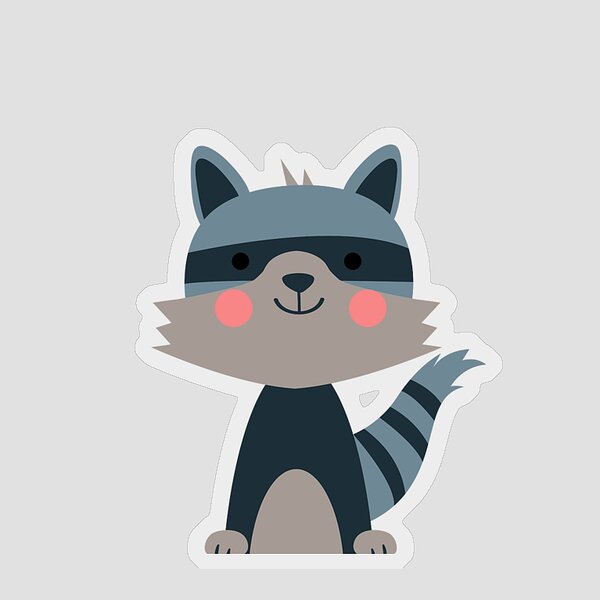 Digital illustration of a little raccoon buddy' Sticker