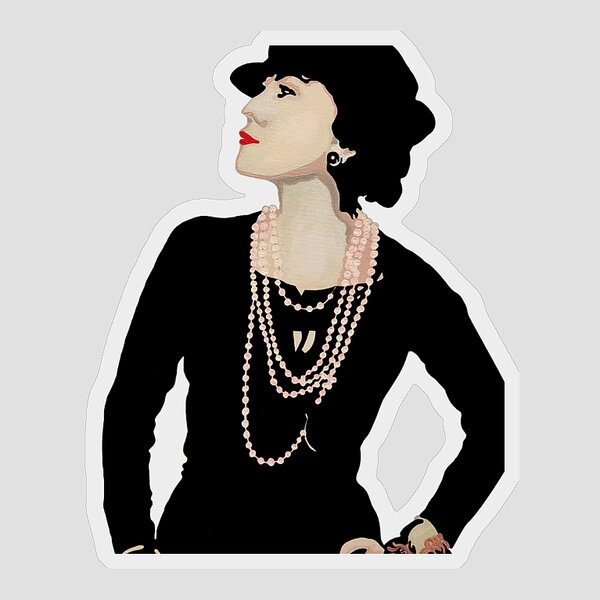 CoCo Chanel artwork by Chicken Thoughts-Green Apron, Crest Up Sticker for  Sale by PAPAYAGO
