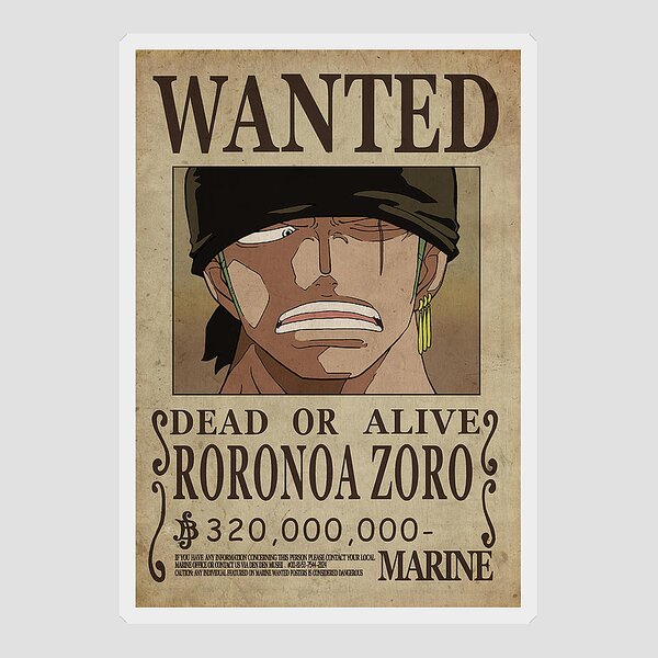 One Piece Roronoa Zoro  Sticker for Sale by DaturaSnake