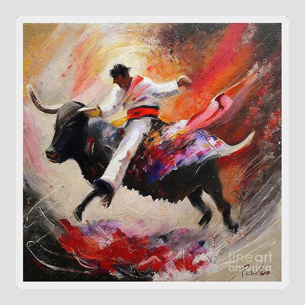 Painting 2010 Toro Acrylic 05 art canvas paint dr Poster by N