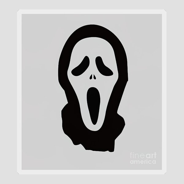 Pecks Out Ghostface Sticker Kawaii Cute Ghost Face Waterproof Vinyl Sticker