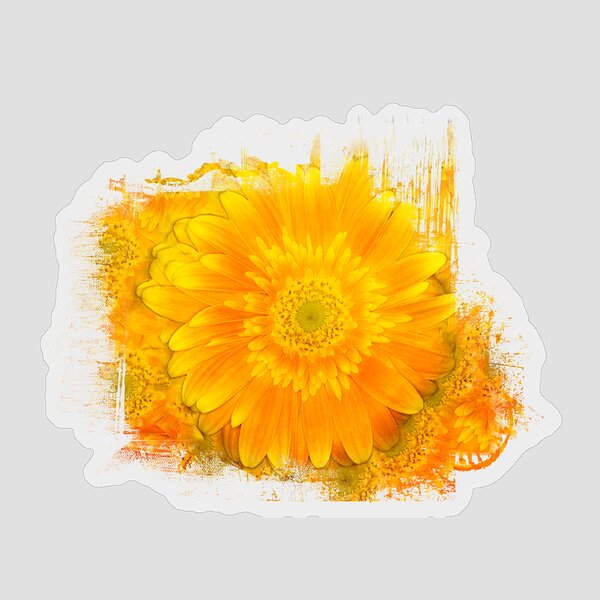 Yellow Daisy Flowers Sunny  #2441 2 x Heart Stickers 7.5 cm 