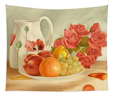 Red Porcelain Poppies Tapestries