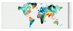 Map Of The World Yoga Mats