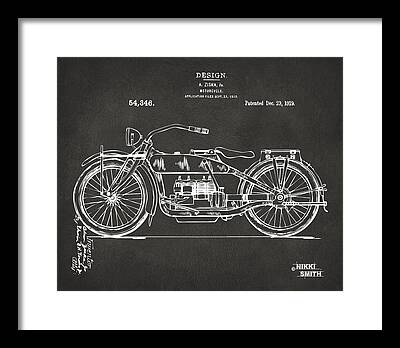Motorcycle Patents Framed Art Prints