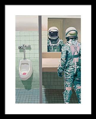 Astronaut Paintings Framed Art Prints