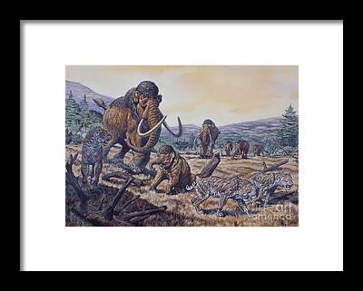 Deinotherium And Elephant Compared Framed Print by Walter Myers - Fine Art  America