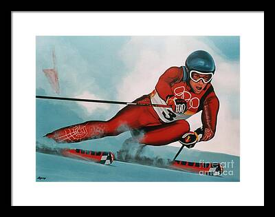 Super-g Skiing Framed Prints