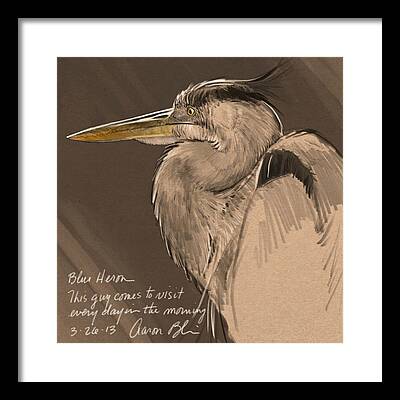 Digital Animal Illustrations - Aaron Blaise Bird Framed Prints