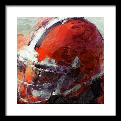 Football Helmet Digital Art Framed Prints