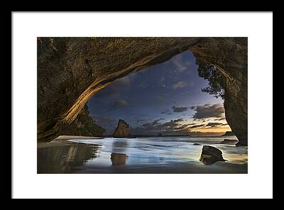 Cathedral Cove Framed Prints