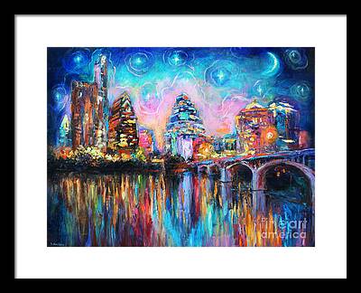 Contemporary Night Scape Framed Prints