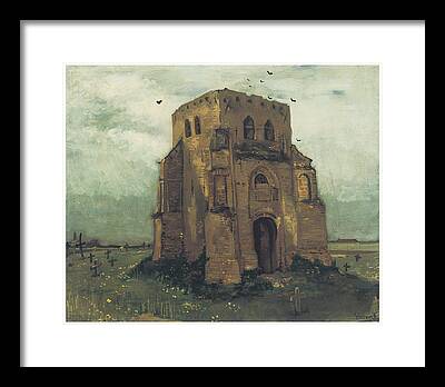 Country Churchyard And Old Church Tower Framed Prints