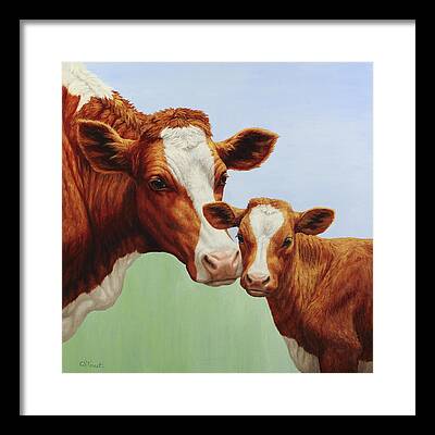 Cow And Calf Framed Prints