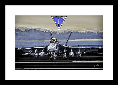 Fighter Jet Digital Art Framed Prints