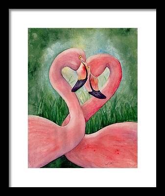 Flamingo Pond Framed Prints