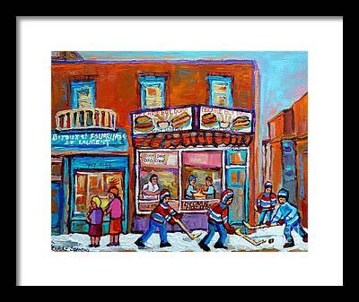 Montreal Pizza Places Framed Prints