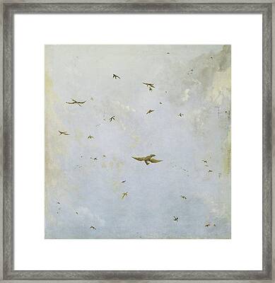 Dolls House Ceiling Painting Of A Cloudy Sky With Birds Painting