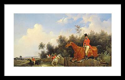 Scene De Chasse Hunter Hunters Huntsman Hunt Riding Horse Rider Outfit Paintings Framed Prints