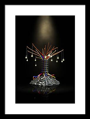 Copper Wire Tree Framed Prints