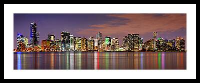 Miami Skyline Framed Prints