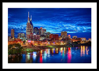 Nashville Skyline Framed Prints