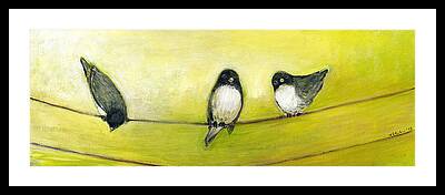 Bird On A Wire Framed Prints