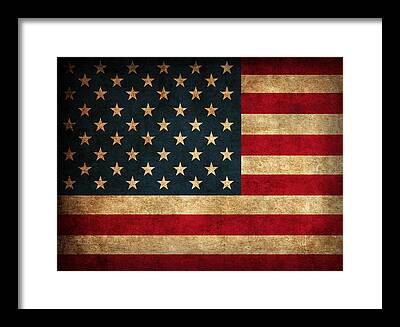 United States Flag Mixed Media Framed Prints